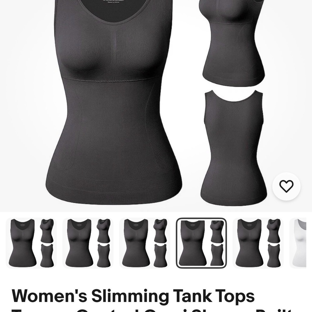 Black Women's Slimming Tank Top (L) With Built In Bra